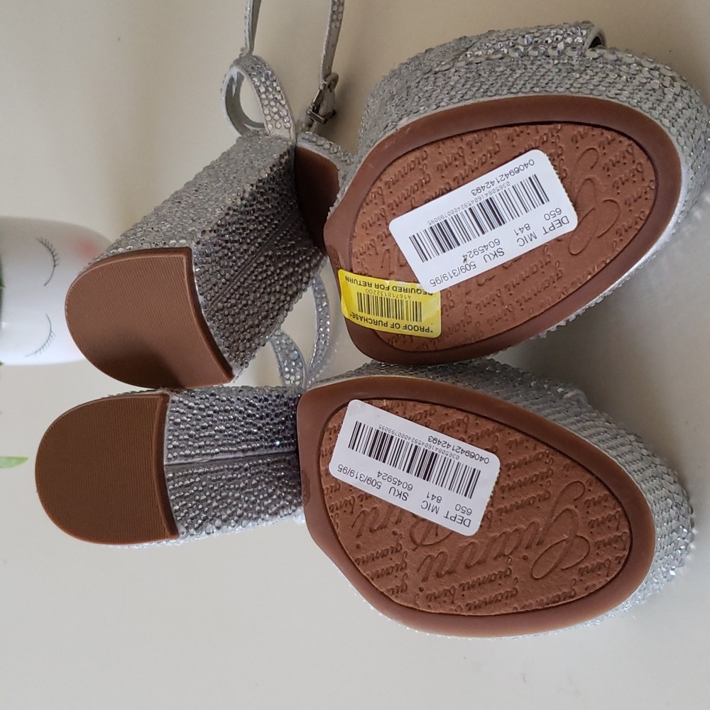 Gianni Bini Kemara Open Toe Embellished Glitter Platform Dress Sandals - Picture 4 of 5